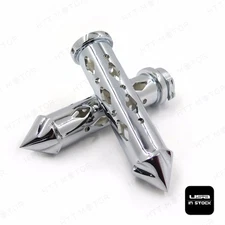 HongK Suzuki GSXR600 750 1000 Hayabusa Chrome 1" 25mm CNC Spike Hand Grip