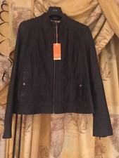 Bnwt Hugo Boss Janabelle Black Real Leather Jacket, Uk 16 (uk 14 Fit)
