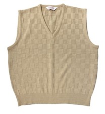 Vintage Value Line V-Neck Light Brown Sweater Vest Men  s XL vg