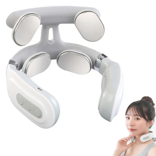 Micro Electric Neck Massager with Heat 4D Floating Massage Heads Kneading N8A2 - Picture 1 of 15