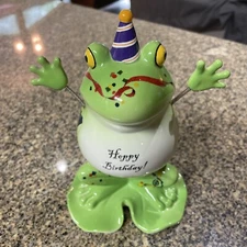 Fanciful Frogs Westland Giftware Hoppy Happy Birthday Bobble Figurine 11909