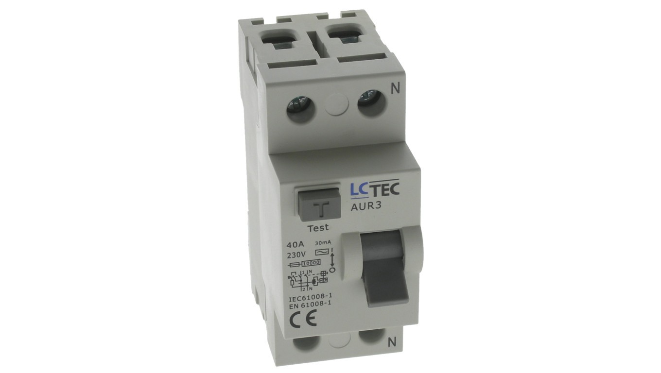 2P 40A 30mA AC 10kA 495605 AUR3 10kA Residual Current Switch