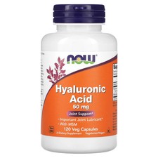 Now Foods Hyaluronic Acid 50mg 120 Veg Capsules GMP Quality Assured, Kosher,
