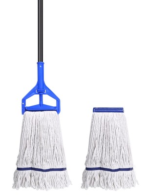 Loop-End String Mop Heavy Duty Commercial Industrial Mops with 2 Extra Mop He...