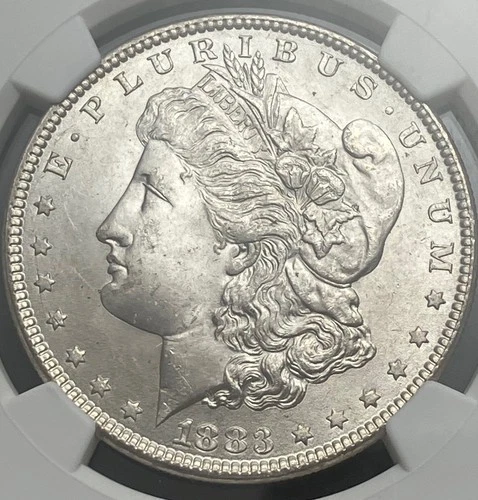 1883 Morgan Silver Dollar, NGC MS63. Good luster.