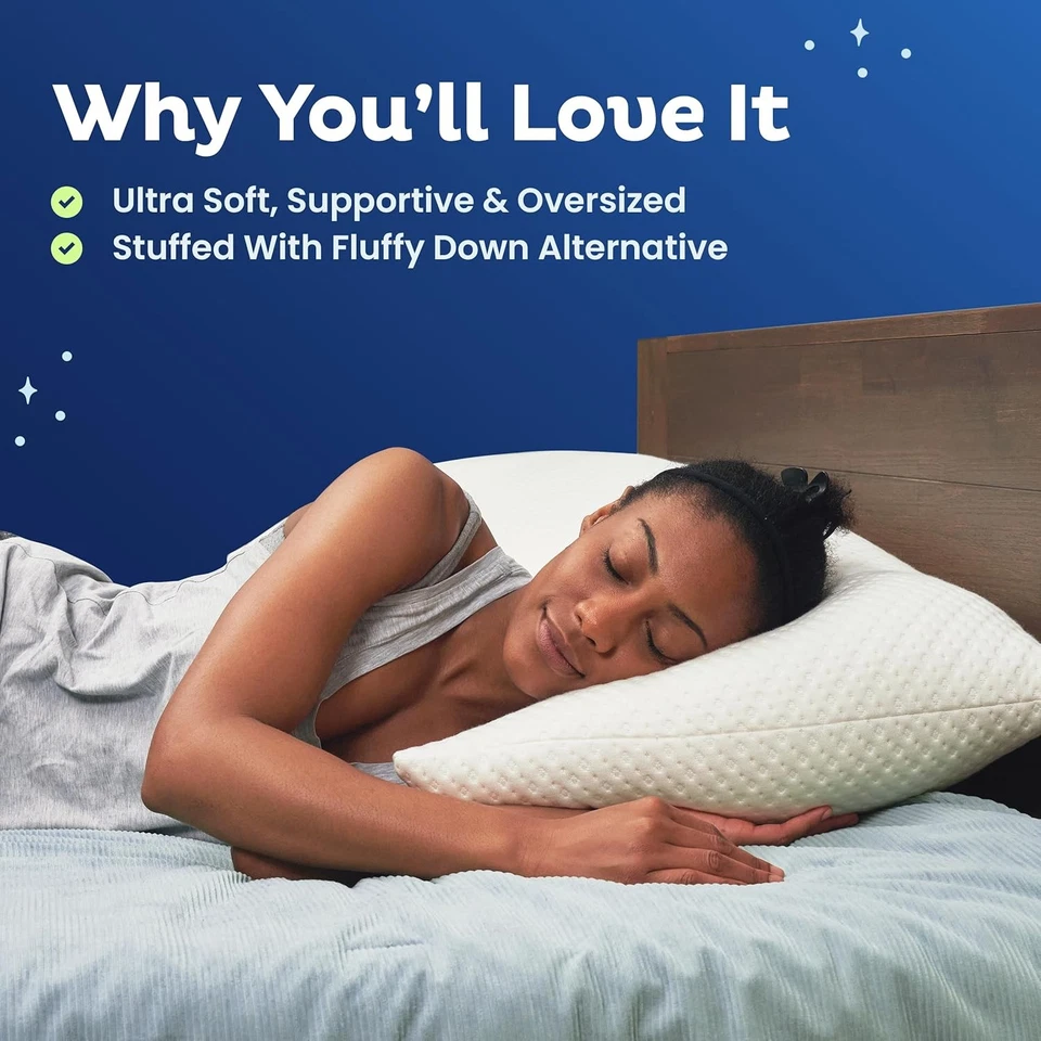 Snuggle-Pedic Body Pillow for Adults - Breathable, Full Pillow, White  - Image 3 of 4