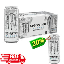 Monster Energy Zero Ultra, Sugar Free Energy Drink, 16 Ounce Pack of 15