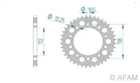Kettenrad Alu 44-ZäHne 520-Teilung FüR Honda Cb 900 F Hornet Bj. 2002-2006-image