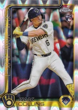 ISAAC COLLINS TOPPS CHROME ROOKIE RAYWAVE REFRACTOR RC BREWERS #92 2025 25
