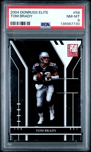 2004 DONRUSS ELITE #58 TOM BRADY PSA 8