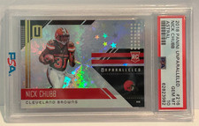2018 Nick Chubb RC Panini Unparalleled Astral Refractor /200 Rookie Card. rookie card picture