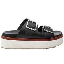 J/Slides Bowie Black Leather Women  s Slip-On Sandals Size 8.5 Comfort