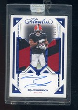 2023 Panini Flawless Sapphire Bijan Robinson RPA RC Rookie Dual Patch AUTO 7/10