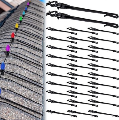 Adjustable Roof Ridge Light Clips, Christmas Light Ridge Hooks for C7 100 Pcs