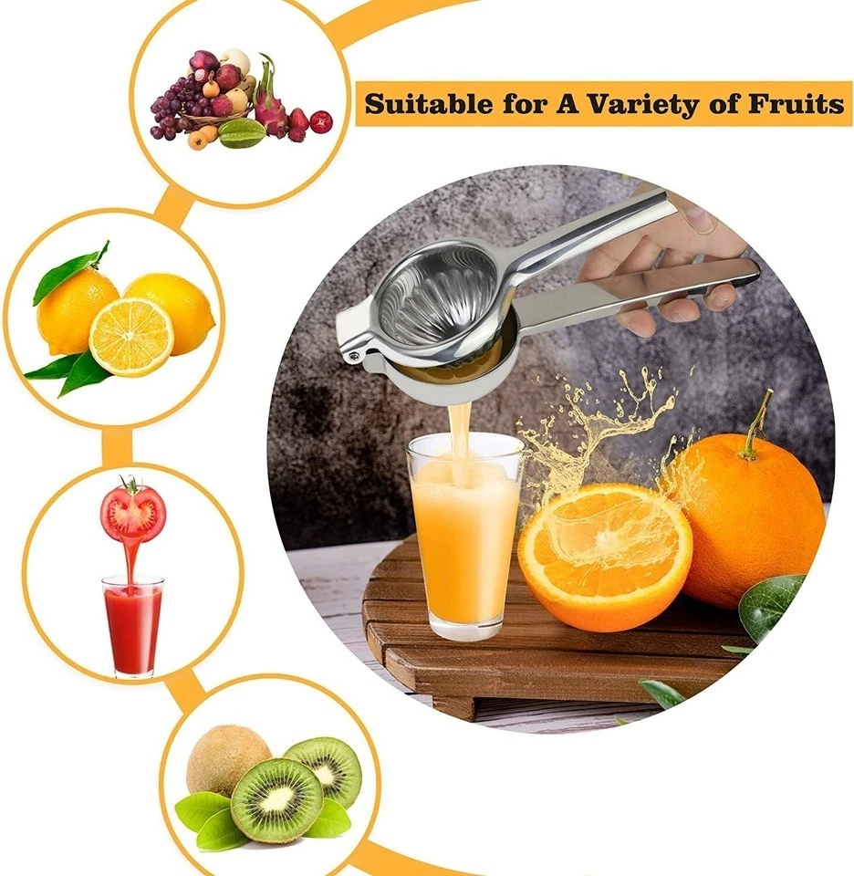 Spremiagrumi manuale per limone, estrattore di agrumi in acciaio inox - Immagine 2 di 4