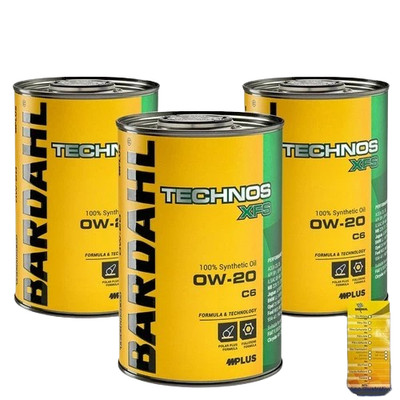 3 Liters Bardahl Technos Xfs C6 0W20 Motor Oil Car Acea C5 C6 Api Sp Rc
