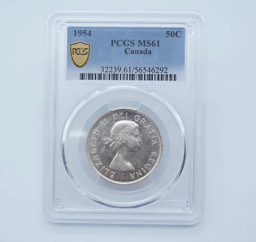 1954 Canadian 50 Cents .800 Silver PCGS MS61 Gold Shield- T246