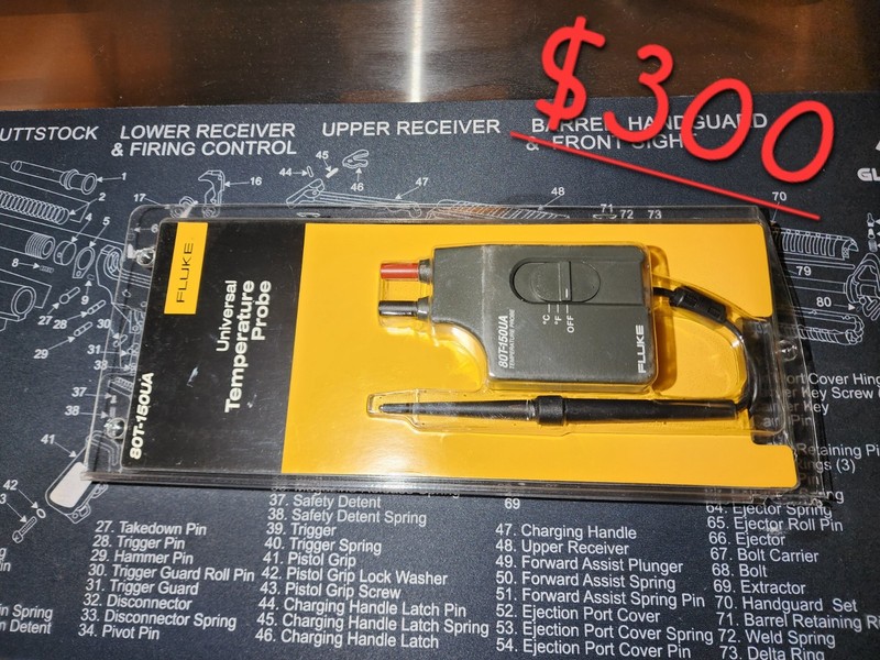 Fluke 80T-150UA Type K Thermocouple Probe/Sensor -50°C to 150°C 1-Channel