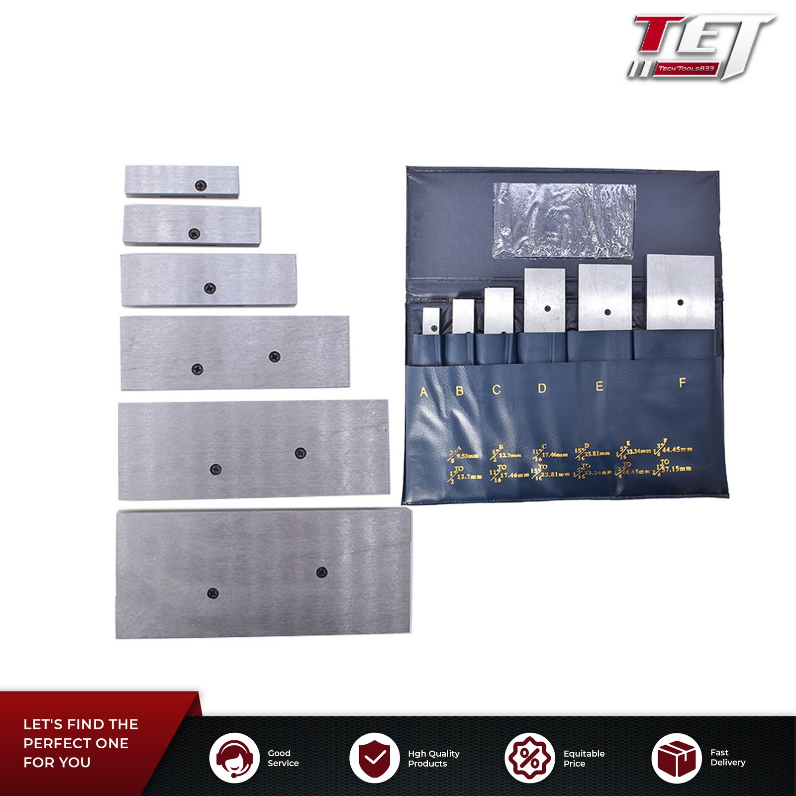 6Pcs Adjustable Parallel Set 3/8" - 2-1/4" From USA