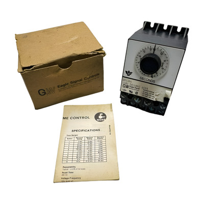 GW Eagle Signal BR13A6 Time Delay Relay, 0-15 sec, 120V, 50/60Hz, 6C84