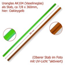 (19,42 €/m) Uranglas (7/8mm, 1 Stab AK104) Vaselineglas "Oakleygelb"