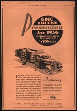 1936 Canadian General Motors GMC ad Model T-16 1 ½-ton Stake Truck