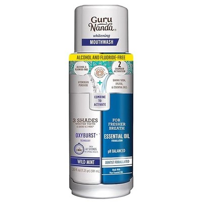 GuruNanda Teeth Whitening Dual Barrel Oxyburst 20 Fl Oz (Pack of 1), White 