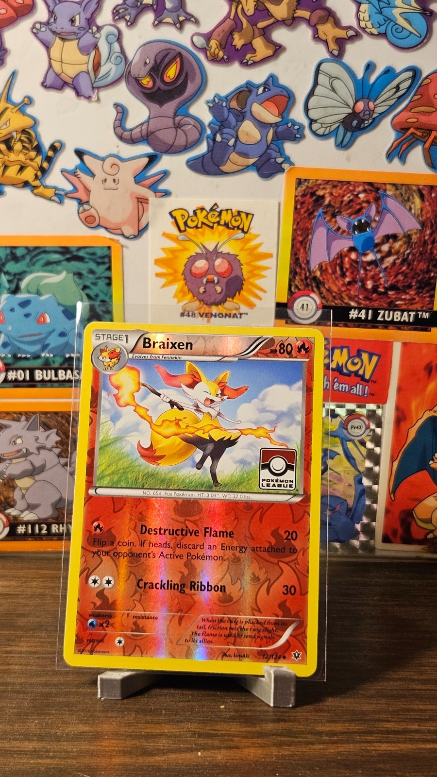 Braixen - 12/124 (Pokemon League) League & Championship Cards Reverse Holo - LP