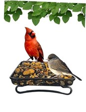 Wildlife and Bird Feeder, Deck and Ground Tray Feeder for Birds, Squirrels,