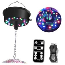 Remote RGBW Rotating Disco Ball Motor,5-10RPM Adjustable Speed Light Up