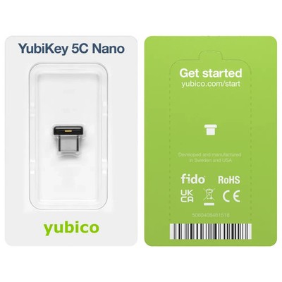 yubico YubiKey 5C Nano FIPS schwarz nagelneu in Verpackung