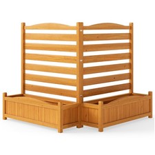 Freestanding Air Conditioner Fence with Planter Box 2-Panel Privacy Screen