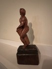 Antique Mid Century Mod Hand Carved Wood Statue Muscular Body Male Erotica Decor — photo 4