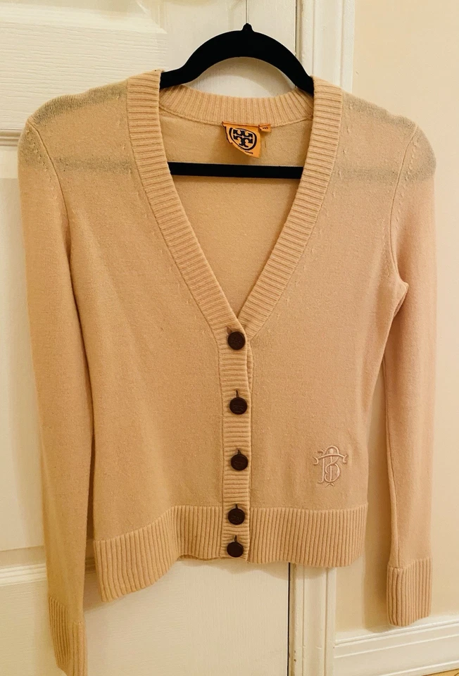 Suéter cárdigan para mujer Tory Burch 100 % cachemir Foto 2 de 4