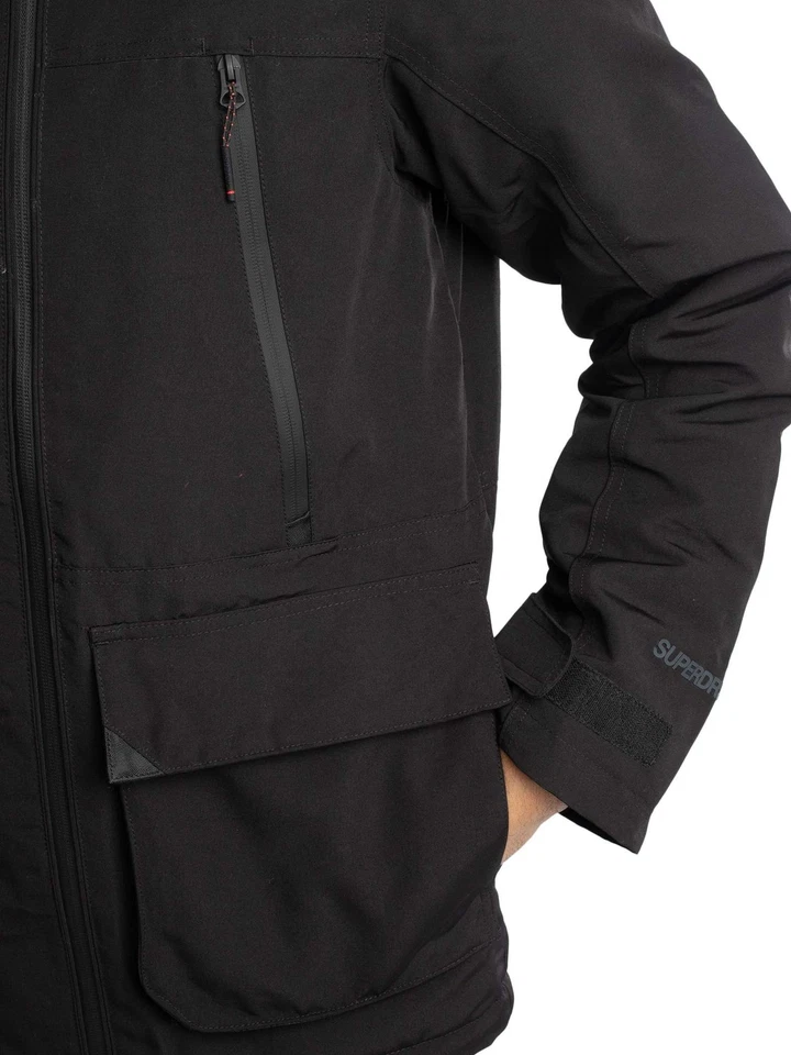 Superdry de los hombres Chaqueta cortavientos Ultimate EMB, Negro - Imagen 4 de 4