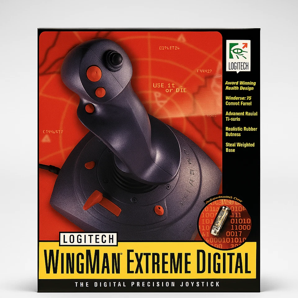 Vintage 1997 Logitech Wingman Extreme Digital Joystick Sealed In Box!!! Rare - Image 2 of 4
