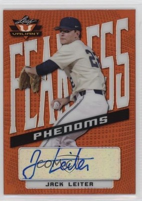 2021 Leaf Valiant Fearless Phenoms Orange 87/99 Jack Leiter #FP-JL1 Auto 9cf