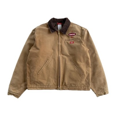 Vintage Y2K Dickies Tan Canvas Genesee Beer Embroidered Detroit Jacket | Size XL