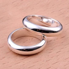 Couple Matching Plain Band Ring 18K Wt Gold Filled Engagement Anniversary Gift