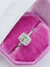 3CT Cushion IGI Certified Real Lab-Grown Diamond Engagement Ring 950 Platinum