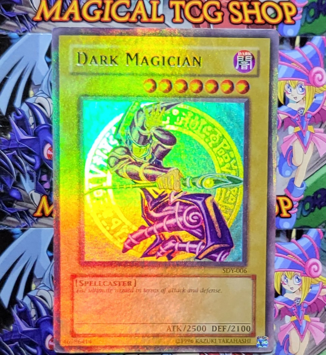 Yugioh Dark Magician SDY-006 Ultra Rare Holo Bleed Konami 2002 HP