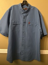 Wrangler Riggs Workwear Shirt XL Blue Short Sleeve Button Utility