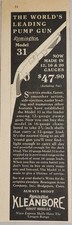 1933 Print Ad Remington Model 31 Pump Shotguns & Kleanbore Shot Shells