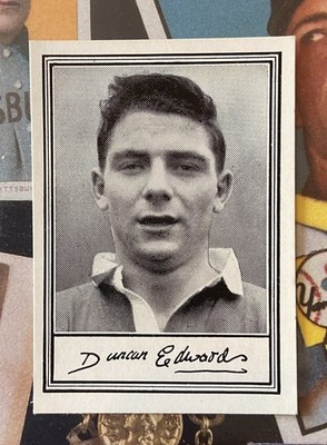 1954 Barratt A2 berühmte Fußballer Duncan Edwards Manchester United Rookie neuwertig
