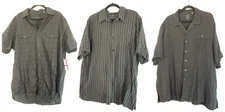 3 Men's XXL Short Sleeve Button Shirts Axis Silk Alfani Modal Cotton Black 1 NWT