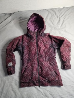 Burton White Collection Ski Jacket Womens Sz Medium Colorful Abstract Geometric