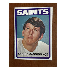 Topps 1972 Archie Manning Rookie #55 New Orleans Saints NFL Base Set Card. rookie card picture