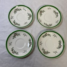 Spode Christmas Tree Copeland England Stamp Saucers Set of 4