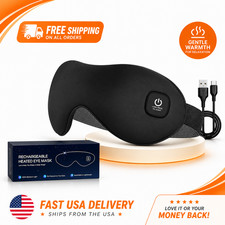Heated Eye Mask, Cordless Dry Eye Mask Washable Warm Eye Compress Mask with Flax