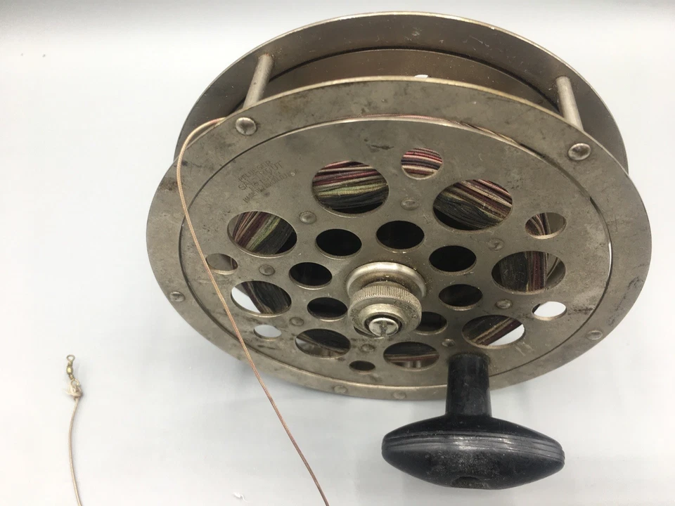 Carrete de pesca Pflueger Sal-Trout Trolling #1558 5,5" mango único con línea vintage Foto 4 de 4